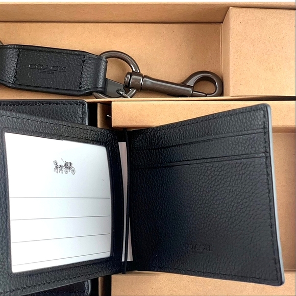 🖤 COACH Men's 3-in-1 Wallet Card Case & Key Fob Set #CS433 - Picture 5 of 6